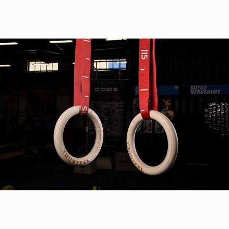 Купить Кольца гимнастические 32 мм красные стропы в Далматове 