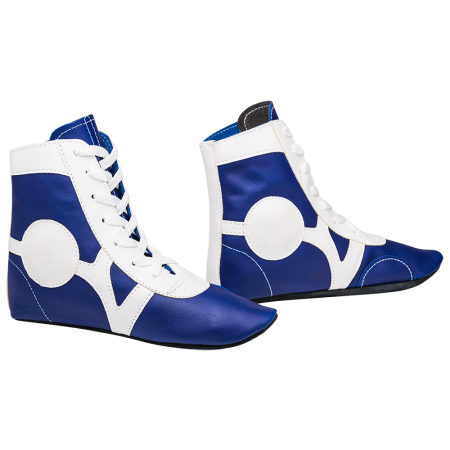 Купить Обувь для самбо SM-0102, кожа, синий Rusco в Далматове 