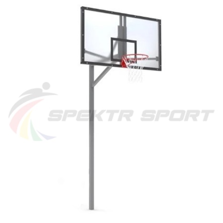 Купить Стойка баскетбольная уличная упрощенная со щитом из оргстекла, кольцом и сеткой SP D 412 в Далматове 