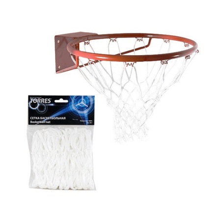 Купить Сетка баскетбольная Torres, нить 4 мм, белая в Далматове 