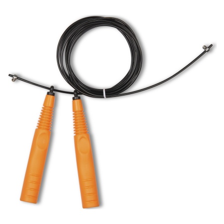 Купить Скакалка высокооборотная Кроссфит стальной шнур в оплетке 2.9 м чёрно-оранжевая в Далматове 